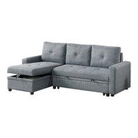 Gero Sectional Sofa Set with Reversible Storage Chaise, Light Gray - BM332362