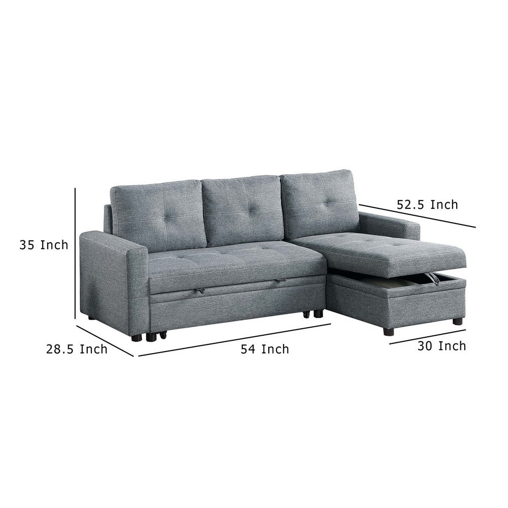 Gero Sectional Sofa Set with Reversible Storage Chaise, Light Gray - BM332362