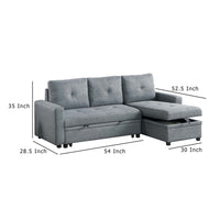 Gero Sectional Sofa Set with Reversible Storage Chaise, Light Gray - BM332362