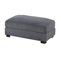 Lomi Cocktail Ottoman, Dark Gray Corduroy, Black Legs, 45 x 28 Inch -BM332441
