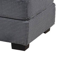 Lomi Cocktail Ottoman, Dark Gray Corduroy, Black Legs, 45 x 28 Inch -BM332441