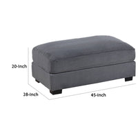 Lomi Cocktail Ottoman, Dark Gray Corduroy, Black Legs, 45 x 28 Inch -BM332441