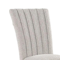 Reo Dining Side Chair Set of 2, Vertical Tufted Gray Boucle, Black  -BM332456