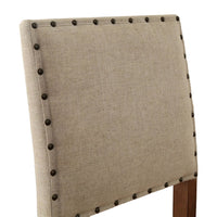 Bega 5pc Bar Height Table and Chair Set, Ivory Linen, Rustic Oak Wood - BM332465