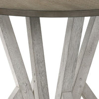 Koe Counter Height Table, 48 Inch Brown Round Top, White Pedestal Base - BM332494