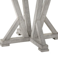 Koe Counter Height Table, 48 Inch Brown Round Top, White Pedestal Base - BM332494