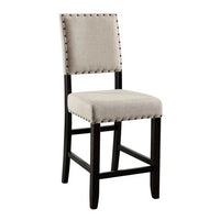 Bega 5pc Counter Height Table and Chair Set, Ivory Upholstery, Black - BM332501