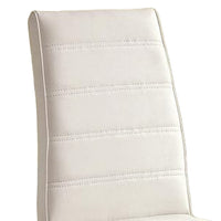 Fely 7pc Dining Table and Chair Set, Glass Top, White Faux Leather - BM332506