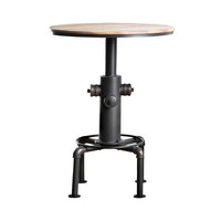 Ges 3pc Bar Table and Swivel Stool Set, 32 Inch Round Top, Black Metal - BM332507