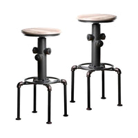 Ges 3pc Bar Table and Swivel Stool Set, 32 Inch Round Top, Black Metal - BM332507