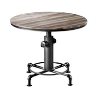 Ges 5pc Counter Table and Swivel Stool Set, 45 Inch Round, Black Metal - BM332508