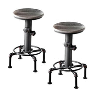 Ges 5pc Counter Table and Swivel Stool Set, 45 Inch Round, Black Metal - BM332508