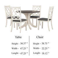Aria 5pc Dining Table and Chair Set, Antique White and Walnut Brown - BM332525