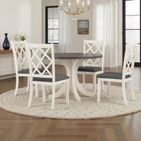 Aria 5pc Dining Table and Chair Set, Antique White and Walnut Brown - BM332525