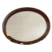 Lego Wall Mounting Mirror, 49 Inch Cherry Brown Solid Wood Oval Frame -BM332562