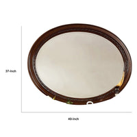 Lego Wall Mounting Mirror, 49 Inch Cherry Brown Solid Wood Oval Frame -BM332562