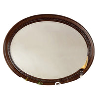 Lego Wall Mounting Mirror, 49 Inch Cherry Brown Solid Wood Oval Frame -BM332562