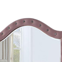 Zoha Dresser Mirror, Crystal Tuft Pink Flannelette Upholstery 41 Inch -BM332567