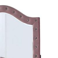 Zoha Dresser Mirror, Crystal Tuft Pink Flannelette Upholstery 41 Inch -BM332567
