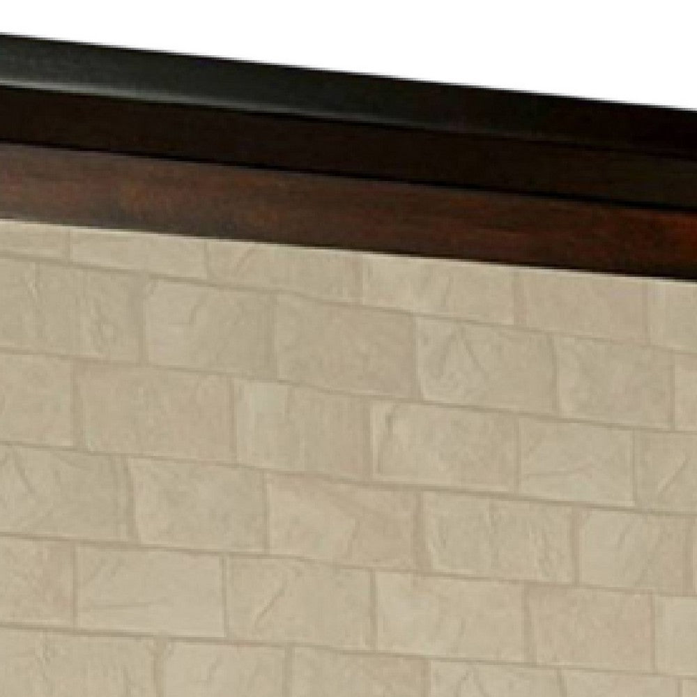 Nera Dresser Mirror, 38 Inch Dark Walnut Brown and Black Solid Wood -BM332568