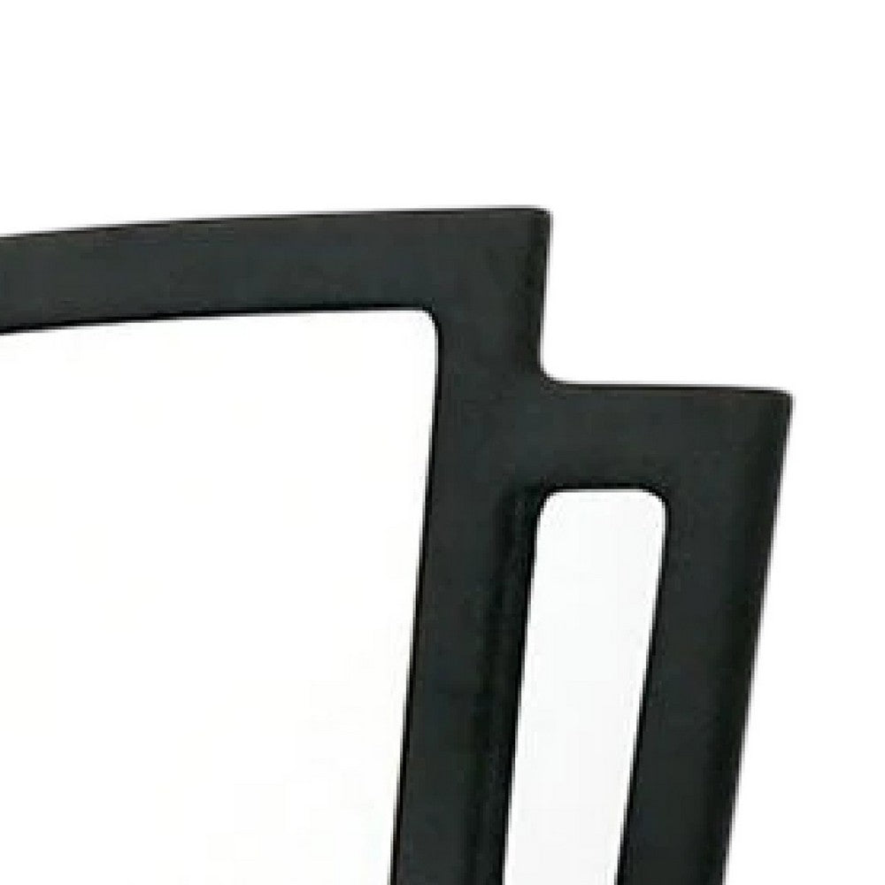 Ino Dresser Mirror, 44 Inch Black Fabric Upholstered 3 Panel Frame -BM332570