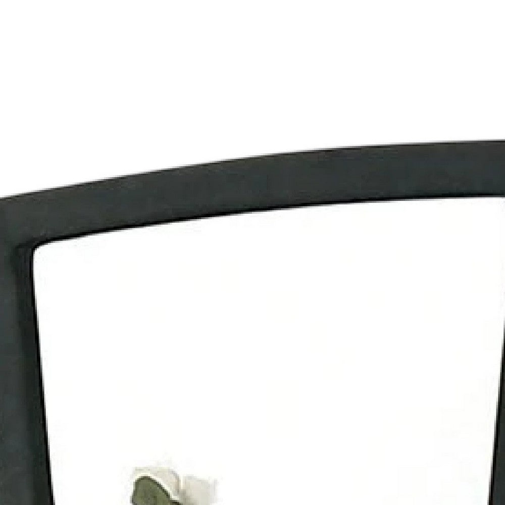 Ino Dresser Mirror, 44 Inch Black Fabric Upholstered 3 Panel Frame -BM332570