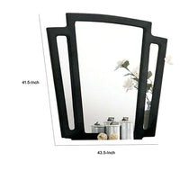 Ino Dresser Mirror, 44 Inch Black Fabric Upholstered 3 Panel Frame -BM332570