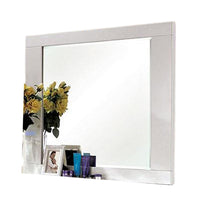 Gely Dresser Mirror, 46 Inch Glossy White Lacquer, Solid Wood Frame -BM332571