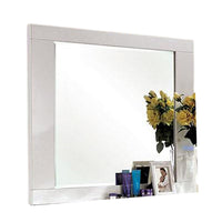 Gely Dresser Mirror, 46 Inch Glossy White Lacquer, Solid Wood Frame -BM332571