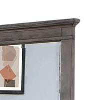 Dory Dresser Mirror, 42 Inch Rectangular, Farmhouse Gray Solid Wood -BM332574