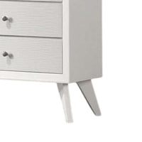 Tory Tall Dresser Chest, 5 Drawers w Bronze Knobs, Textured White Wood -BM332575