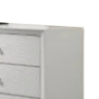 Tory Wide Dresser, 6 Drawers w Bronze Knobs, Textured White Wood -BM332576