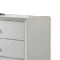 Tory Wide Dresser, 6 Drawers w Bronze Knobs, Textured White Wood -BM332576