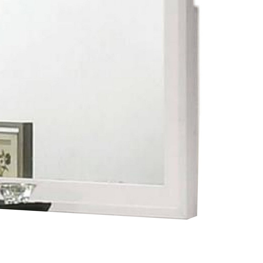 Tory Dresser Mirror, 36 Inch Rectangular, Classic White Solid Wood -BM332577