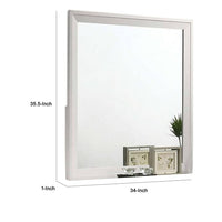 Tory Dresser Mirror, 36 Inch Rectangular, Classic White Solid Wood -BM332577