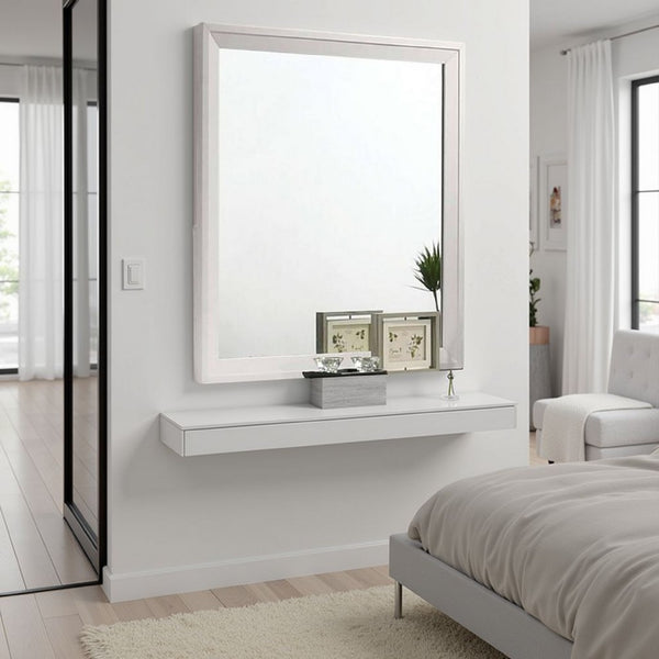 Tory Dresser Mirror, 36 Inch Rectangular, Classic White Solid Wood -BM332577