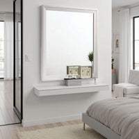 Tory Dresser Mirror, 36 Inch Rectangular, Classic White Solid Wood -BM332577