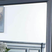 Zeny Dresser Mirror, 40 Inch Rectangular, Slate Blue Solid Wood Frame -BM332580