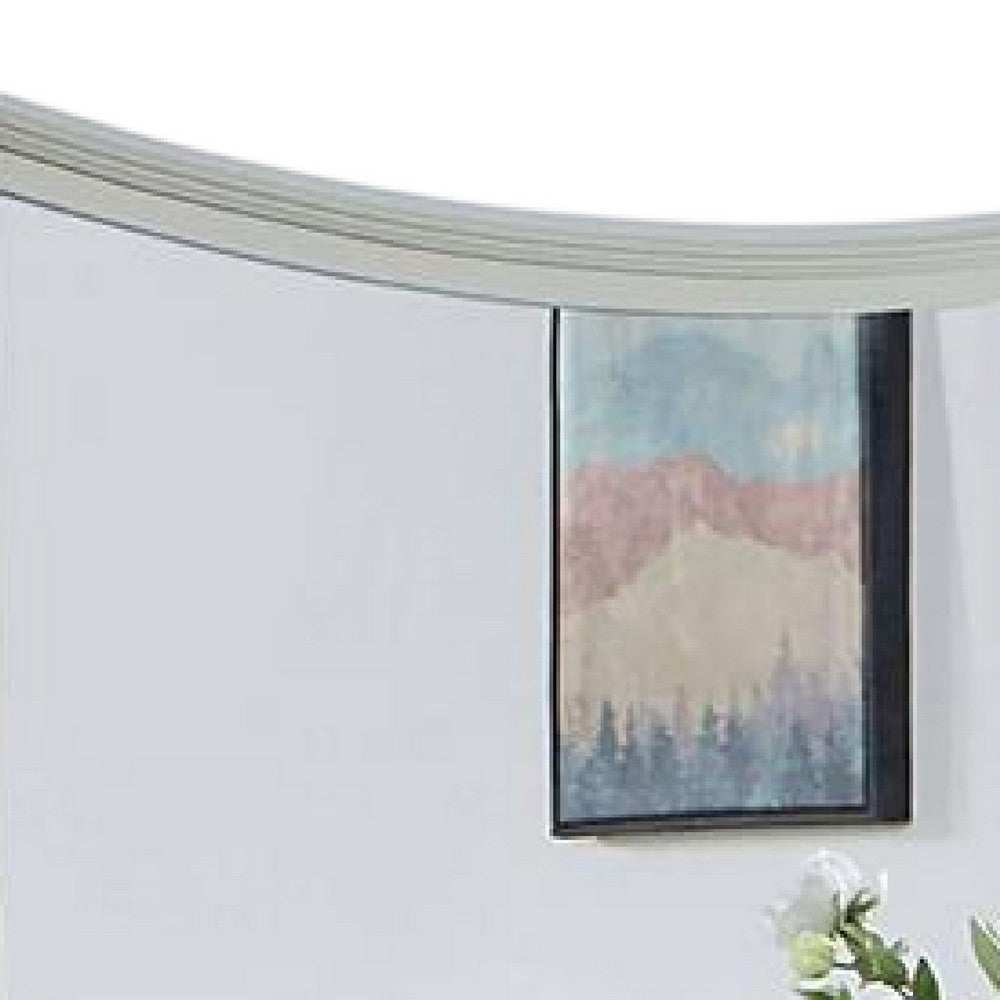 Roly Dresser Mirror, 37 Inch Gray Rectangular Solid Wood Molded Frame -BM332583
