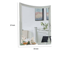 Roly Dresser Mirror, 37 Inch Gray Rectangular Solid Wood Molded Frame -BM332583
