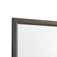 Vey Dresser Mirror, 39 Inch Rectangular, Classic Gray Solid Wood Frame -BM332586