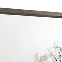Vey Dresser Mirror, 39 Inch Rectangular, Classic Gray Solid Wood Frame -BM332586