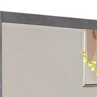 Levice Dresser Mirror, 38 Inch Rectangular, Gray Solid Wood Frame -BM332589