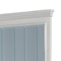 Lile Dresser Mirror w Crown Molding Frame, 42 Inch White Solid Wood -BM332593
