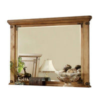 Jery Dresser Mirror, Cottage Style Brown Solid Elm Wood, 48 Inch -BM332596