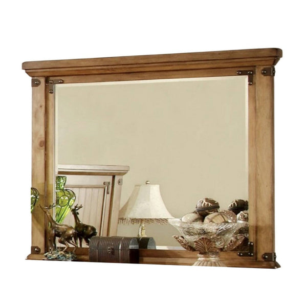 Jery Dresser Mirror, Cottage Style Brown Solid Elm Wood, 48 Inch -BM332596