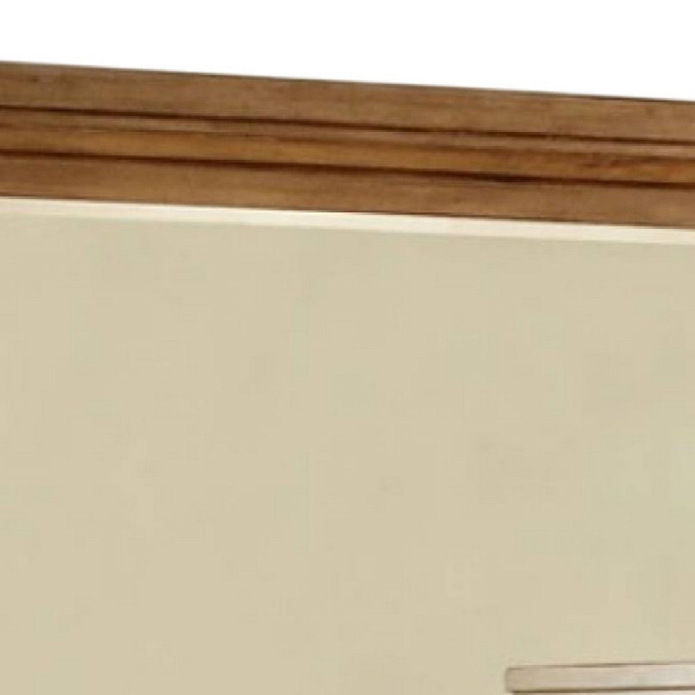 Jery Dresser Mirror, Cottage Style Brown Solid Elm Wood, 48 Inch -BM332596