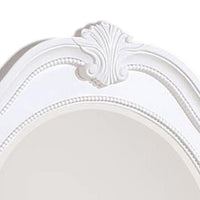 Aleci Dresser Mirror, 42 Inch Carved Frame, Classic White Solid Wood -BM332597