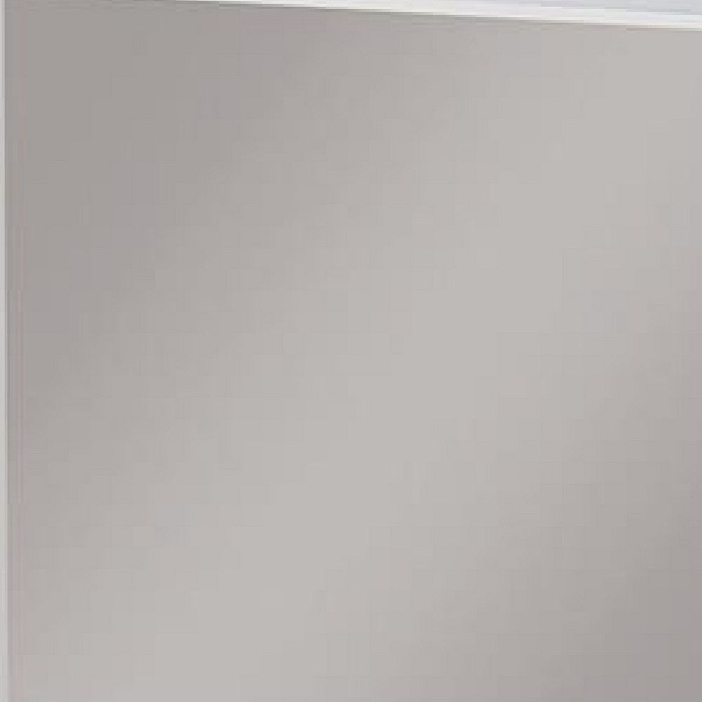 Akira Dresser Mirror, Contemporary Plank Style White Solid Wood 36in -BM332598