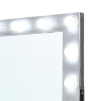 Fery Dresser Mirror w Light Bulbs, USB and Power, Glam Silver 44 Inch -BM332606